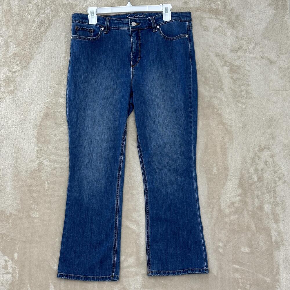 Gloria Vanderbilt Jeans Womens 12 Blue High Rise Crop Slimming Stretch Denim